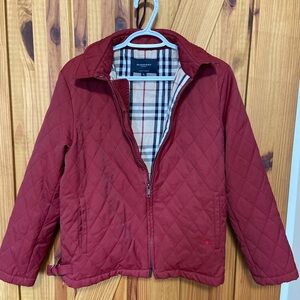 Burberry Kids Burgundy Quilted Puffer Jacket